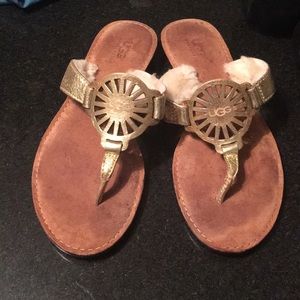 Ugg fur lined flip flops